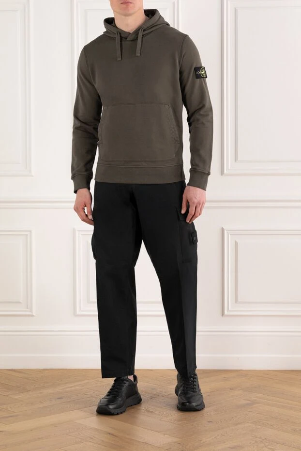 Stone Island штаны-карго черные мужские из хлопка 187565 - фото 2