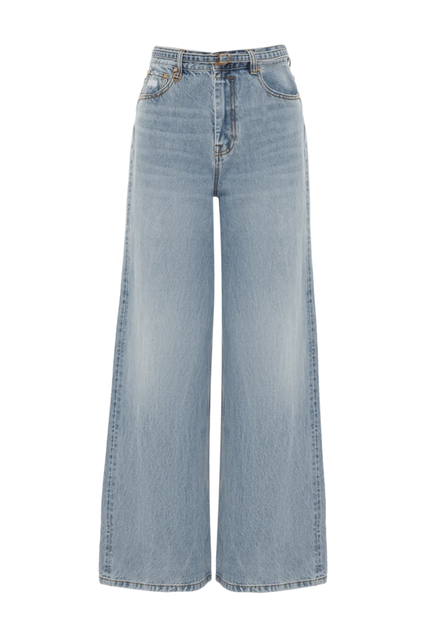 Zimmermann джинсы клеш женские голубые из хлопка 187619 - фото 1