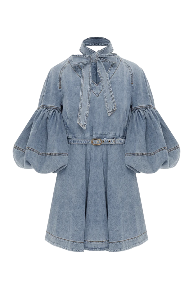 Zimmermann джинсовое мини-платье tie neck denim mini с завязкой на шее 187620 - фото 1