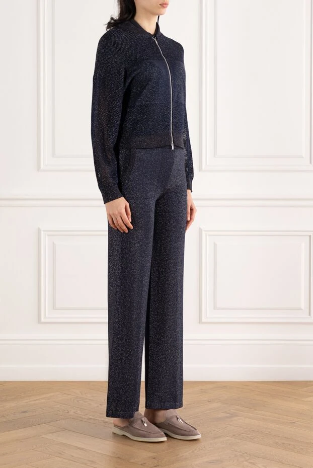 Peserico lightweight blue women's walking suit made of mesh fabric 187662 - photo 3