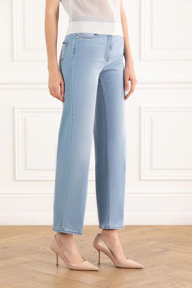 Peserico women's blue cotton denim with a distressed effect 187666 - photo 3