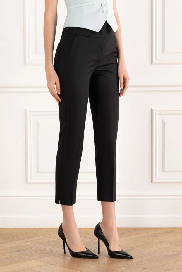 Peserico black women's thick cotton and viscose trousers 187668 - photo 3