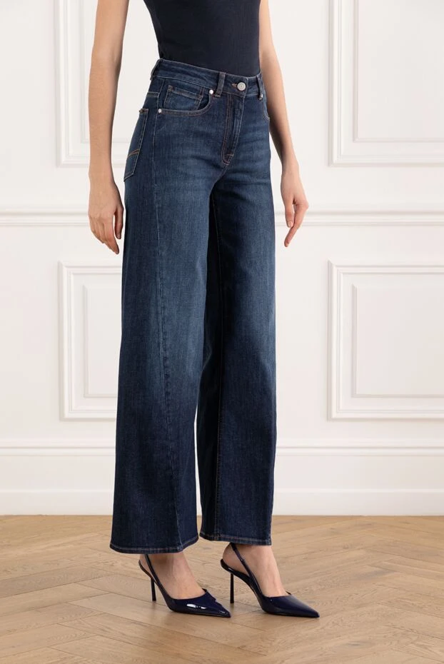 Peserico wide jeans with five pockets made of comfortable cotton blue 187675 - photo 3