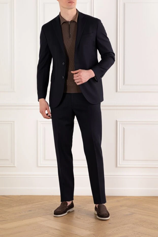 Lubiam men's blue wool suit single breasted 187728 - photo 2