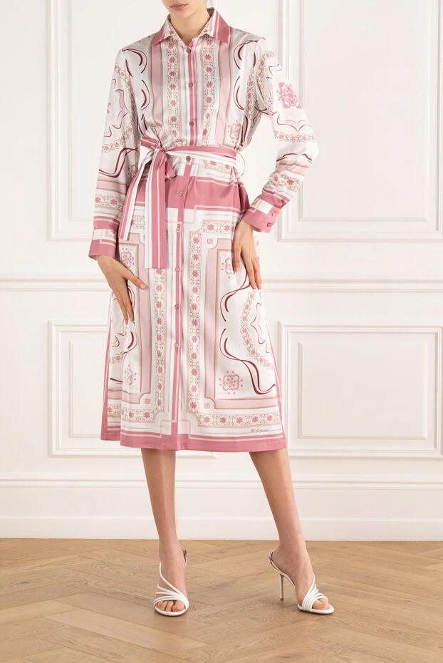 D.Exterior dress with graphic print and pink belt 187773 - photo 2