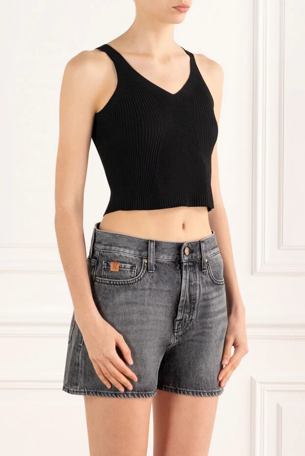 D.Exterior black knit top with a textured pattern made of soft jersey 187784 - photo 3