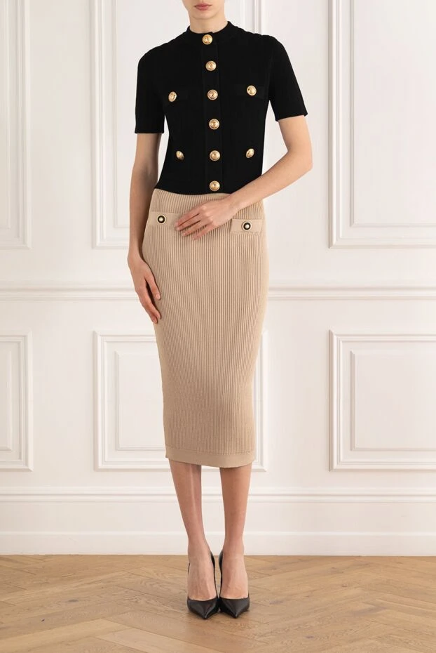 Knitted cardigan with 4 pockets black - photo 2