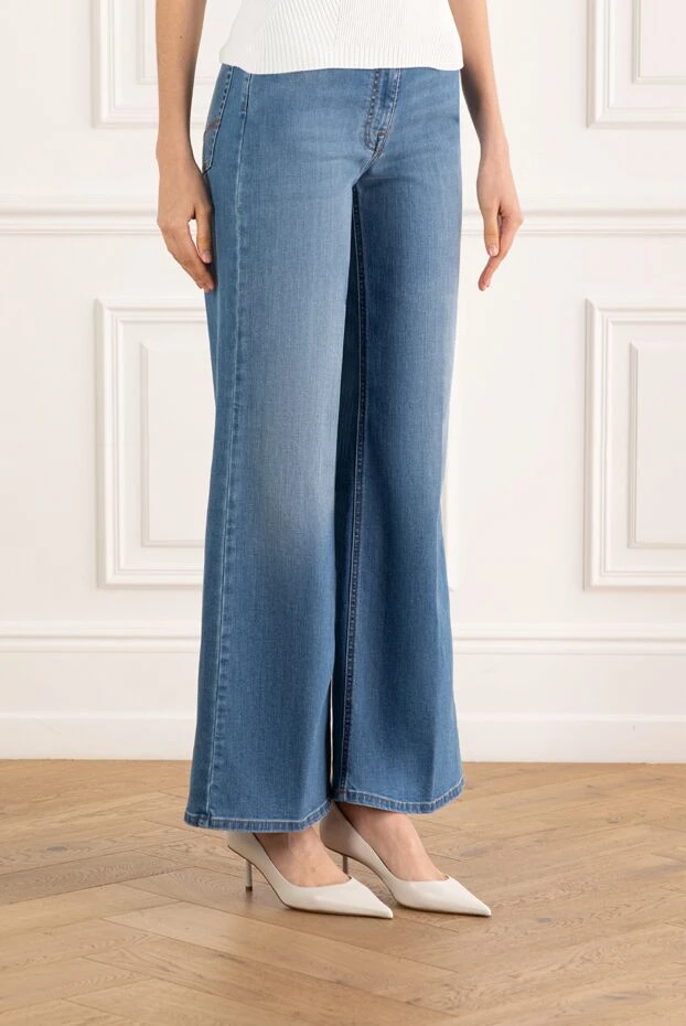 Peserico women's blue distressed flared jeans 187797 - photo 3