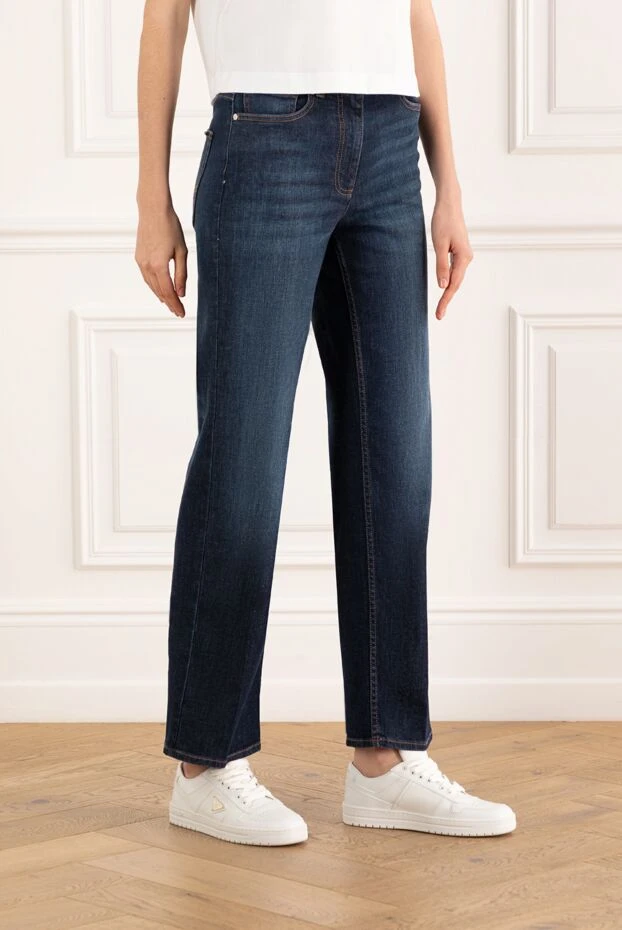 Peserico women's dark blue denim straight-leg jeans 187799 - photo 3