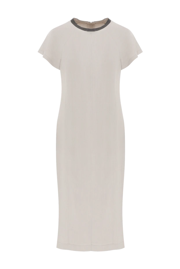 Brunello Cucinelli fluid viscose-linen twill dress with elegant collar 187811 - photo 1