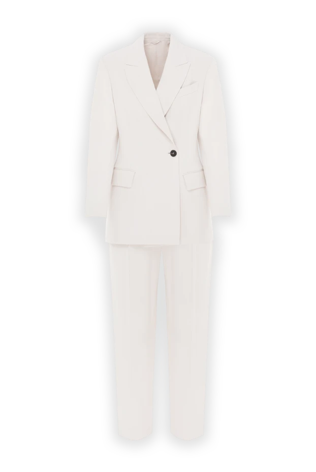 Suit made of comfortable viscose twill couture with Monil chain beige
