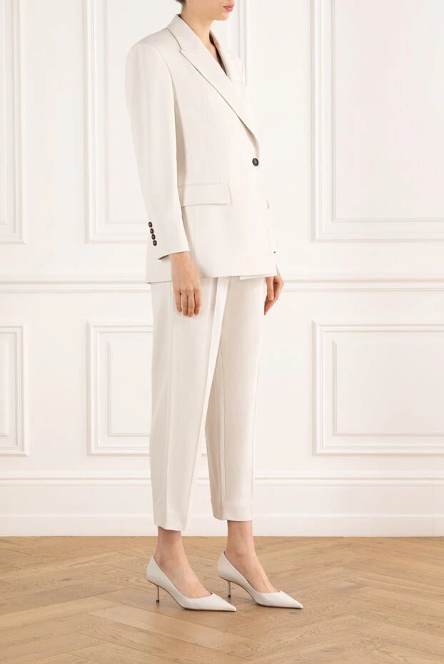 Brunello Cucinelli костюм з комфортного віскозного твила couture з ланцюжком моніль бежевий 187815 - фото 3