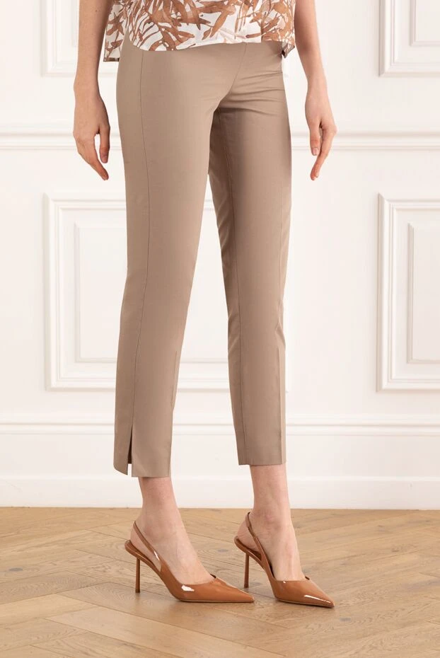Brunello Cucinelli брюки high waist cigarette из твила с блестящими деталями 187819 - фото 3