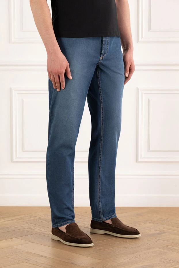 Brunello Cucinelli men's classic blue jeans with added silk 187880 - photo 3