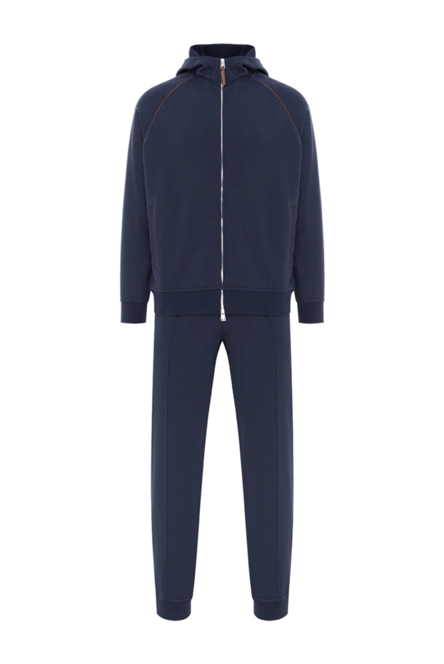 Blue cotton tracksuit with hood