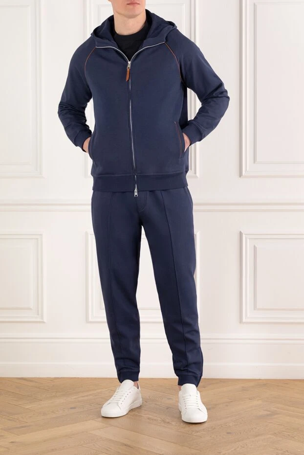 Brunello Cucinelli blue cotton tracksuit with hood 187891 - photo 2