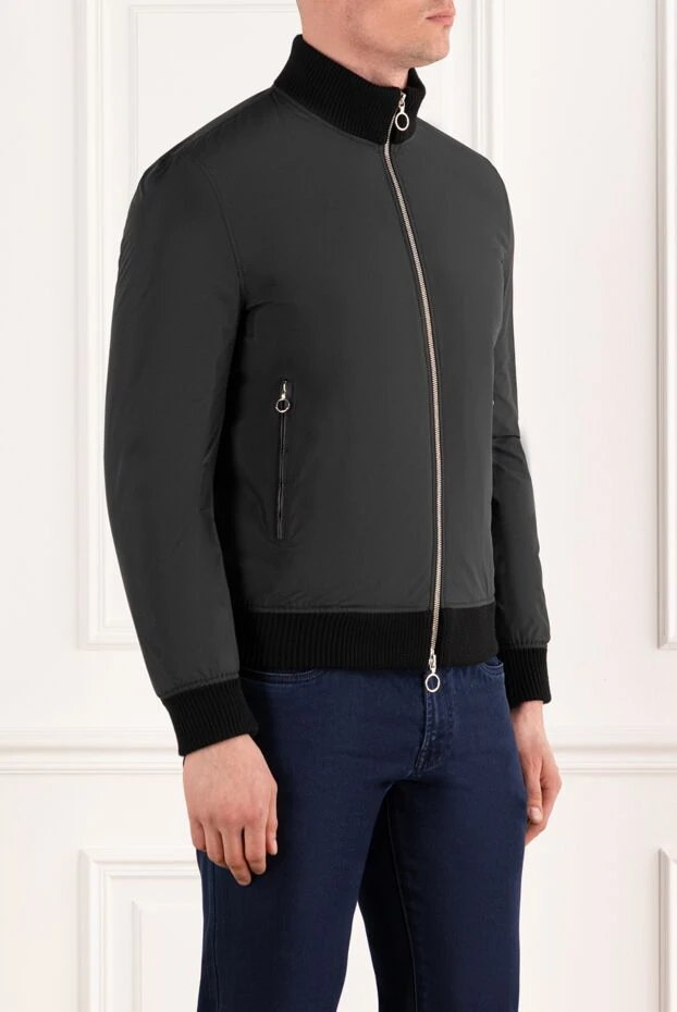 Seraphin men's jacket with crocodile leather inserts, black 187892 - photo 3