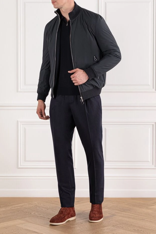 Seraphin zip-up bomber jacket with stand-up collar and crocodile leather trim 187893 - photo 2
