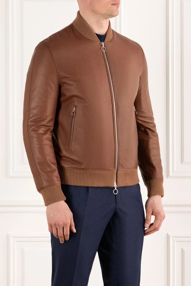 Seraphin men's brown leather bomber jacket 187907 - photo 3