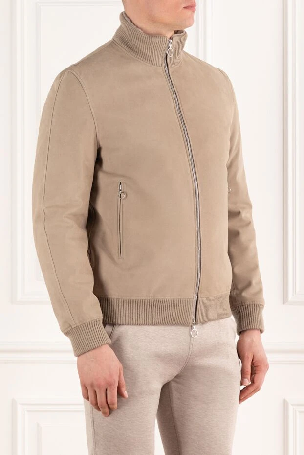 Seraphin beige men's jacket made of genuine leather and fur 187911 - photo 3