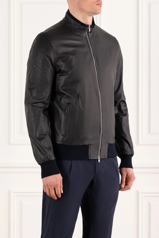 Barba Napoli black fox jacket made of genuine leather with a zipper 187946 - photo 3