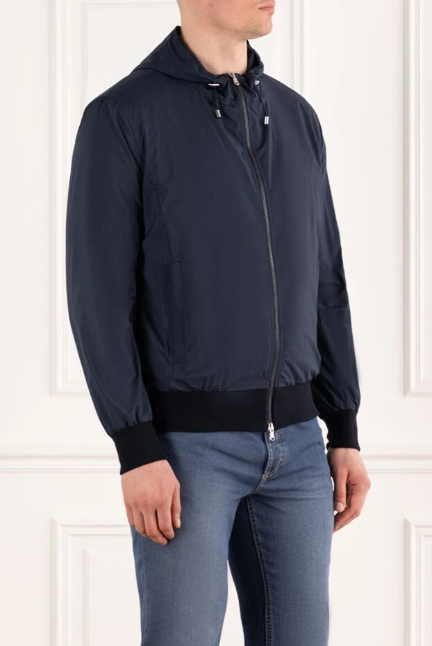 Barba Napoli men's blue hooded jacket with zipper 187947 - photo 3