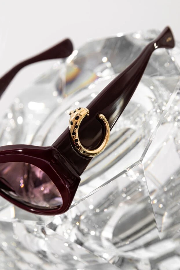 Cartier женские солнцезащитные очки dynasty rectangle бордовые цвета 187957 - фото 2