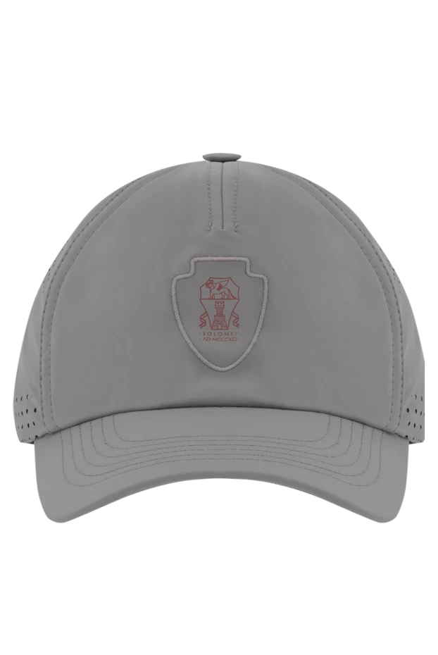Stretch nylon baseball cap with logo, gray