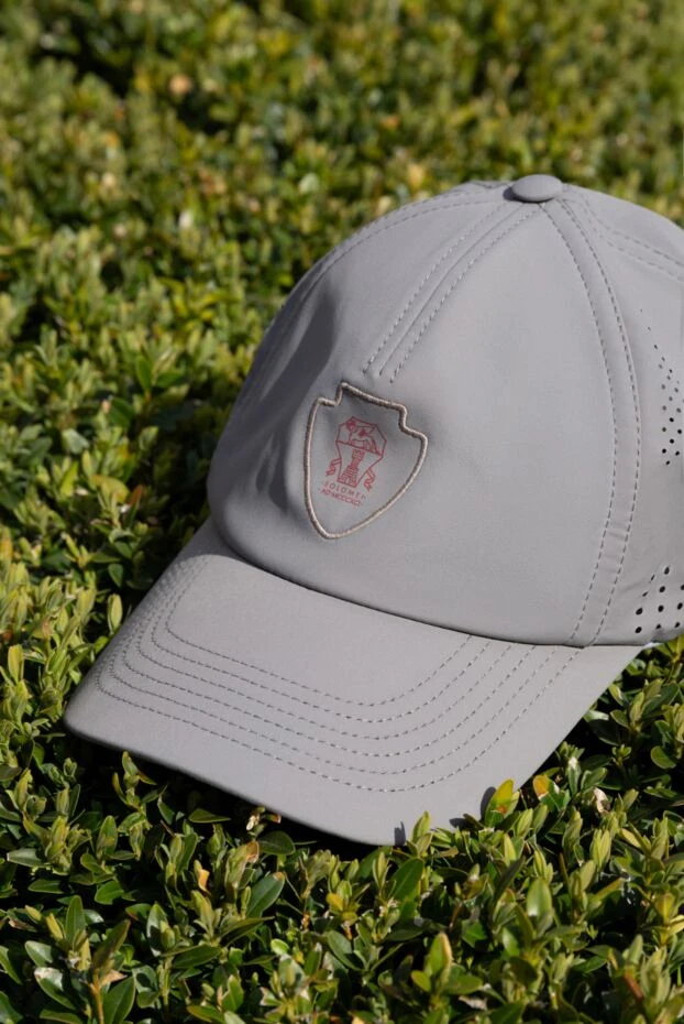 Brunello Cucinelli легкая серая спортивная кепка с вентиляционными вставками 187976 - фото 2