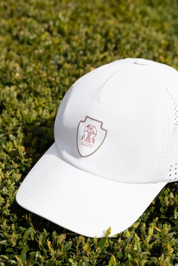 Brunello Cucinelli белая кепка-бейсболка из эластичного нейлона с логотипом 187977 - фото 2