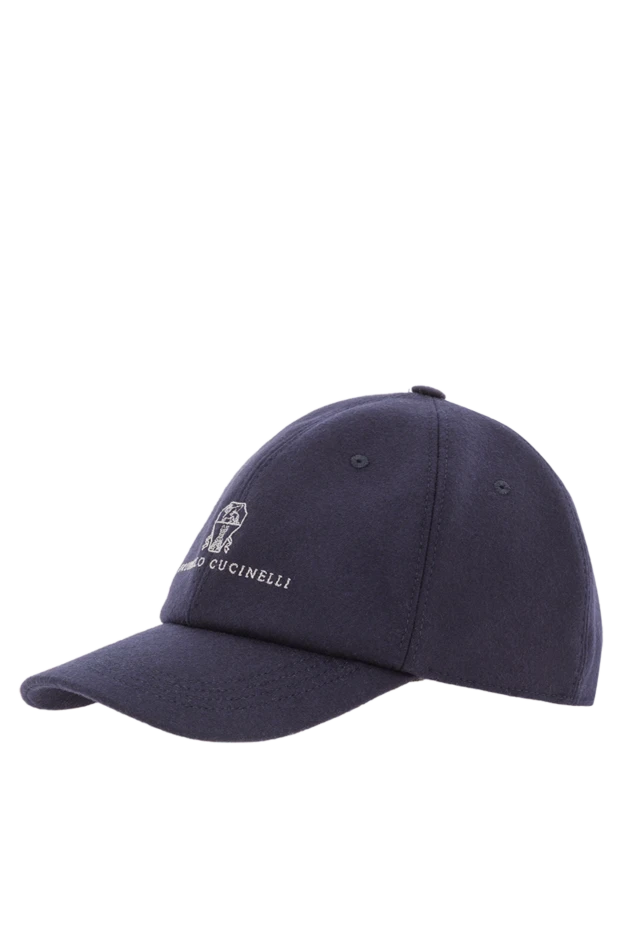 Brunello Cucinelli baseball cap made of natural wool flannel with embroidered logo blue 187978 - photo 3