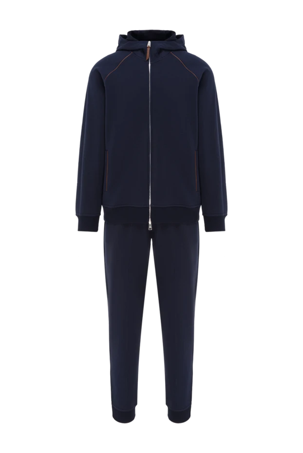 Cotton tracksuit, dark blue with hood