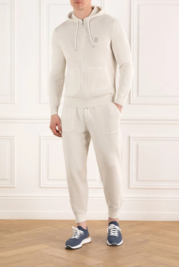 Brunello Cucinelli спортивный костюм из хлопка белый с капюшоном 187988 - фото 2