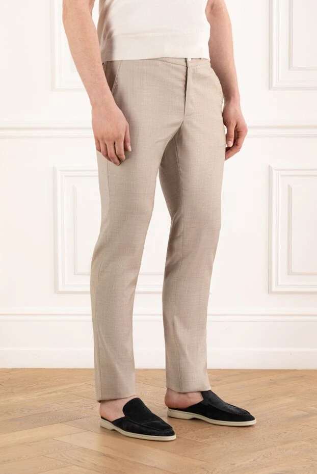 Cesare di Napoli jogop 683 wool trousers with drawstring beige 188005 - photo 3