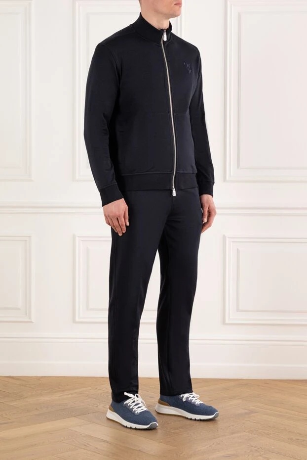 Billionaire blue men's cotton and silk sports suit 188024 - photo 3