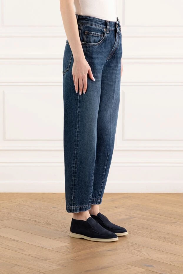 Brunello Cucinelli брюки loose из денима authentic темно-синие женские 188037 - фото 3