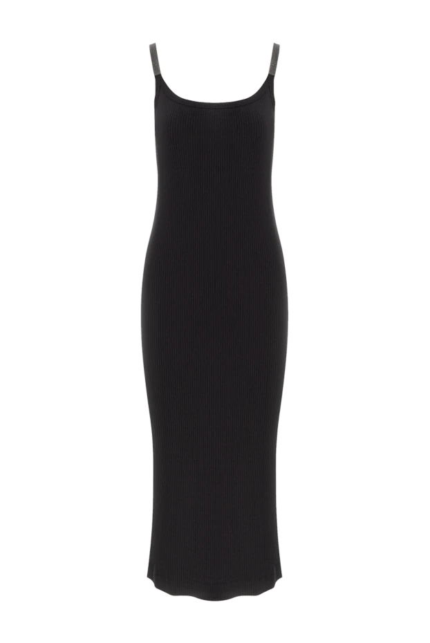 Tank dress in ribbed stretch cotton jersey with elegant straps