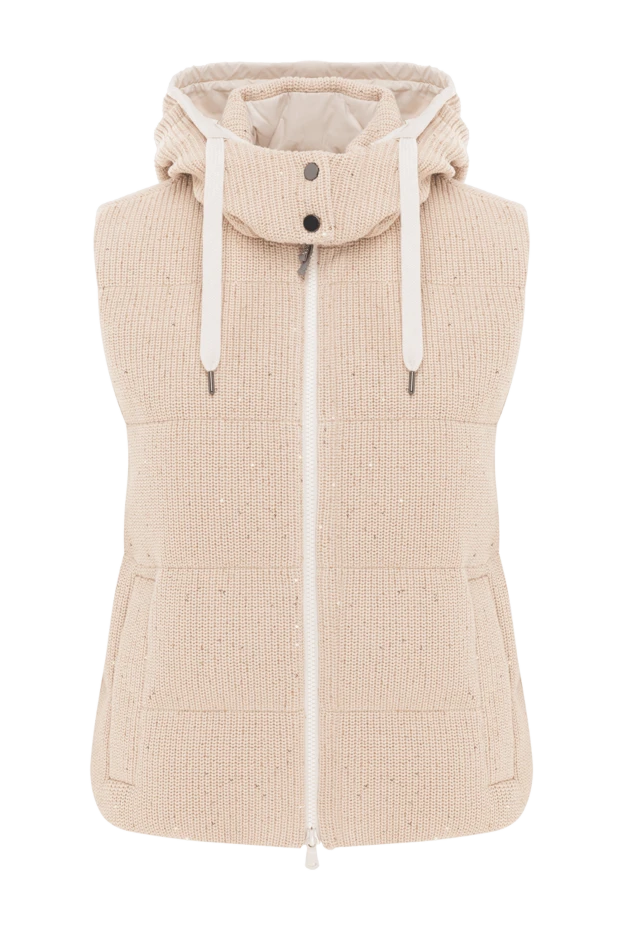 Пуховый жилет из хлопкового трикотажа Dazzling в английскую резинку - фото 1