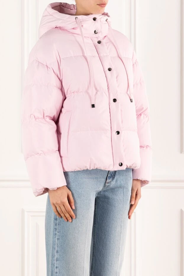 Рожева жіноча куртка з капюшоном утеплена - фото 3