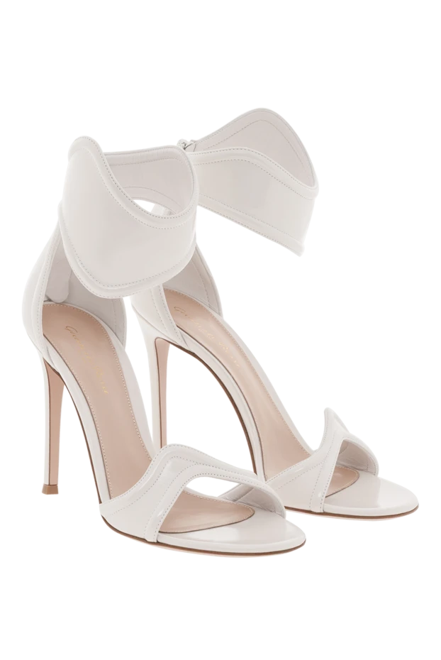 Gianvito Rossi white calfskin sandals with zipper and asymmetrical top 188060 - photo 3