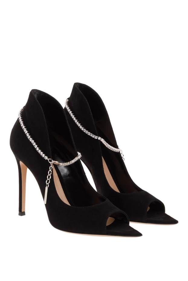 Gianvito Rossi open toe suede pumps with crystal embellishment 188068 - photo 3