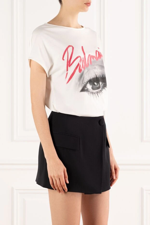 Balmain футболка з вирізом-човником та принтом balmain eye 188079 - фото 3