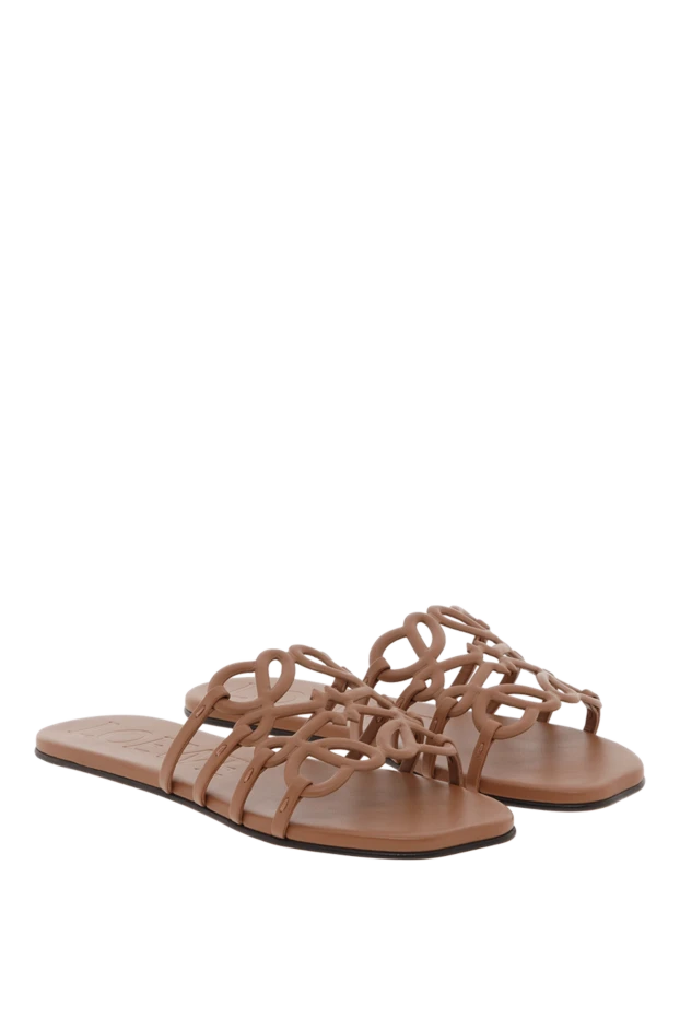 Loewe soft calfskin slides with carved top anagram brown 188089 - photo 3