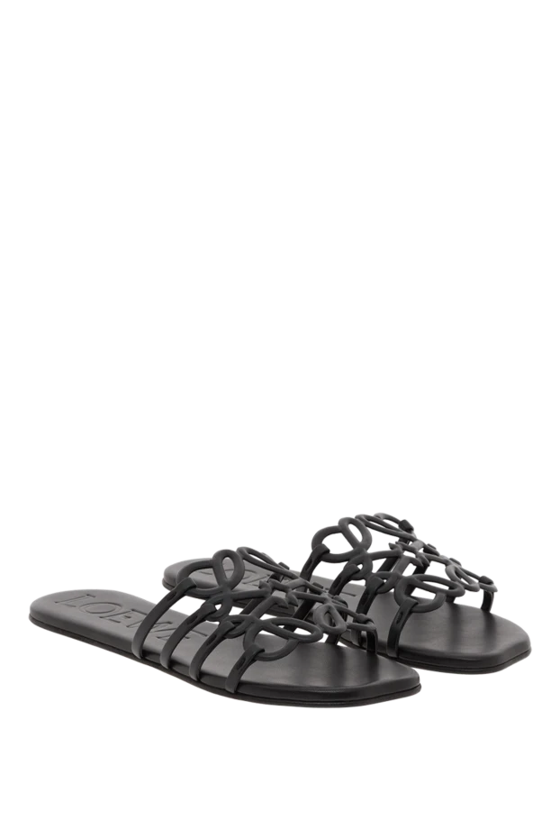 Loewe anagram black carved soft calfskin slides 188090 - photo 3