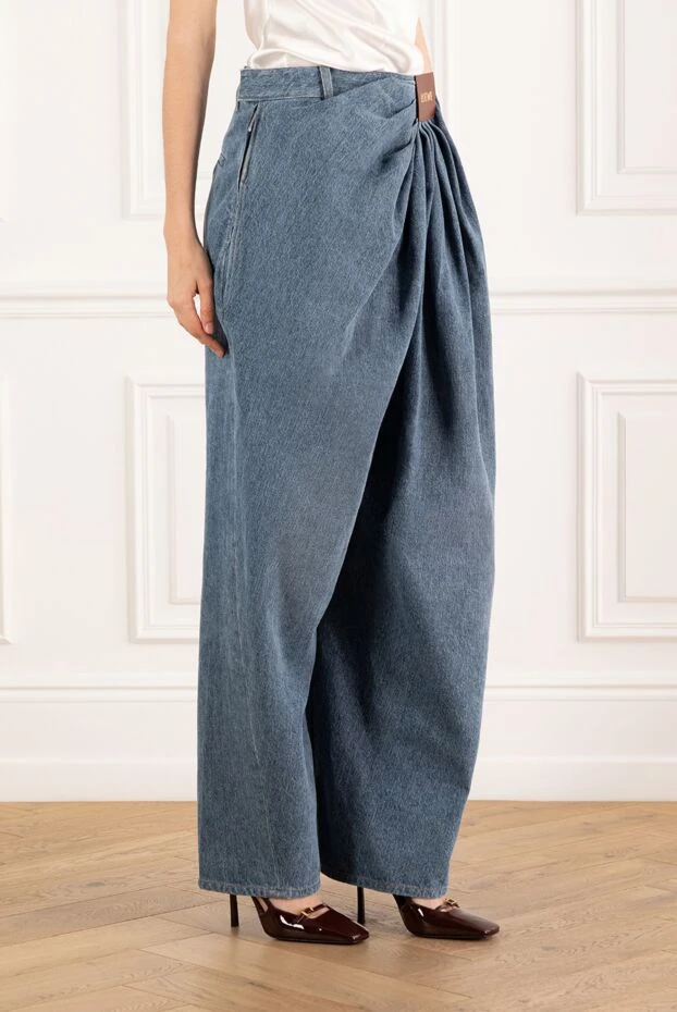 Loewe blue jeans made of cotton denim with asymmetrical drape 188095 - photo 3