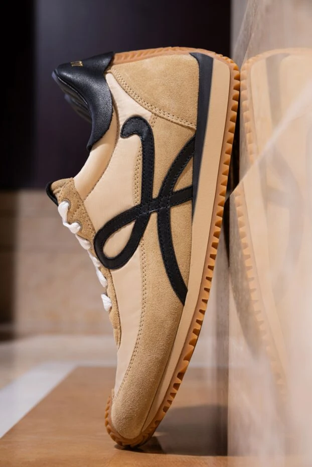 Loewe кроссовки для бега flow runner на шнуровке из телячьей кожи 188098 - фото 2