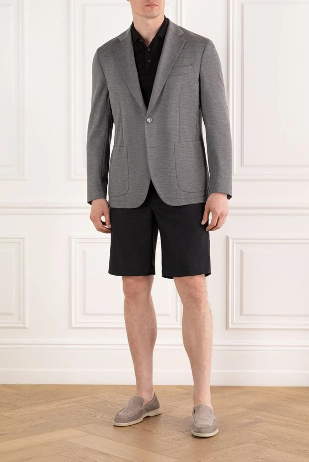Sartoria Latorre gray men's single-breasted wool and cotton jacket 188100 - photo 2