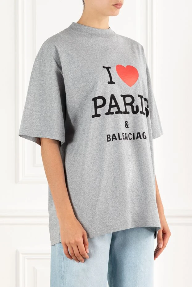 Balenciaga i love paris t-shirt in grey vintage jersey 188146 - photo 3