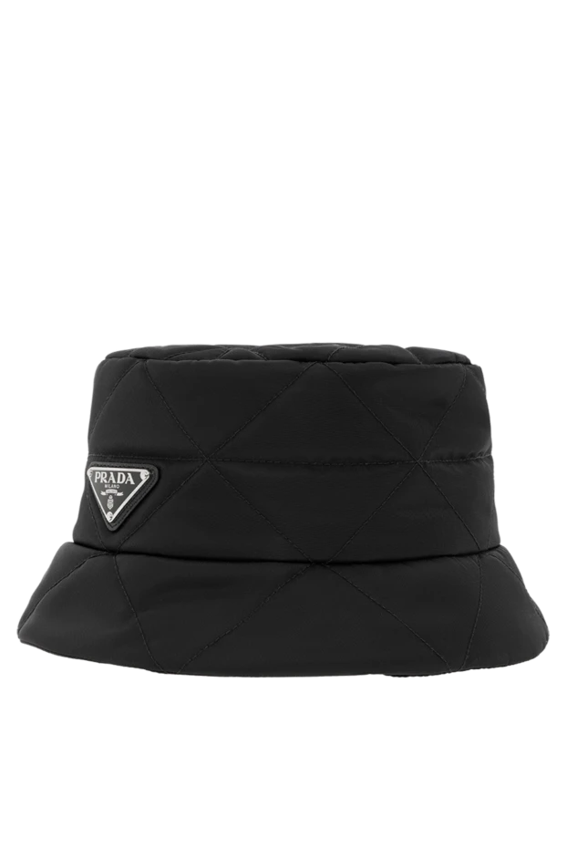 Prada women's quilted panama hat with triangular logo black 188162 - photo 3