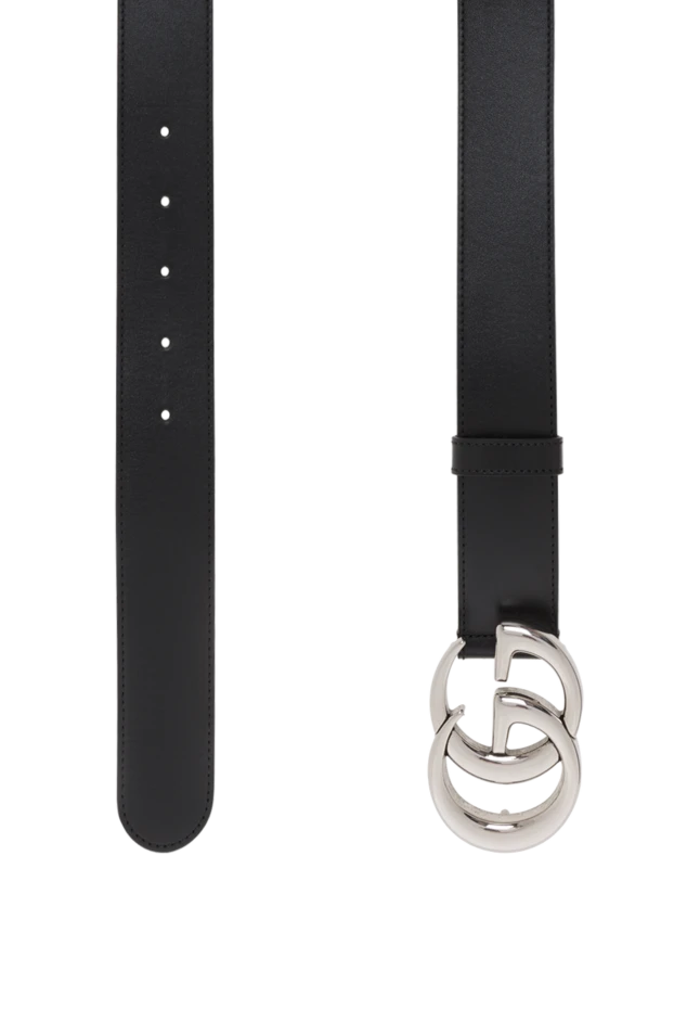 Gucci women's wide black leather belt with gg marmont 188173 - photo 3